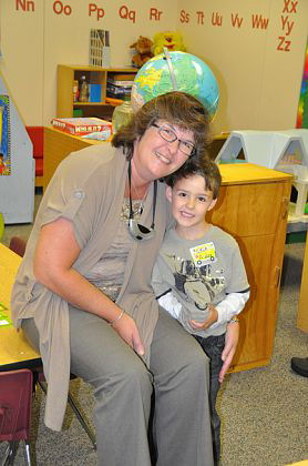 Aidan and his teacher